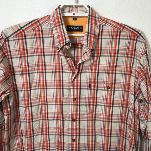 Dornbusch Shirt Men's Size L Plaid Long Sleeve Cotton Button Up Multicolor - Picture 5 of 9